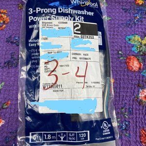 New Whirlpool W11365011 Dishwasher Power Supply Kit